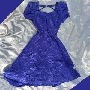 Vintage Fairy Goth Whimsygoth Blue Formal Full length Maxi Tulle Prom Dress